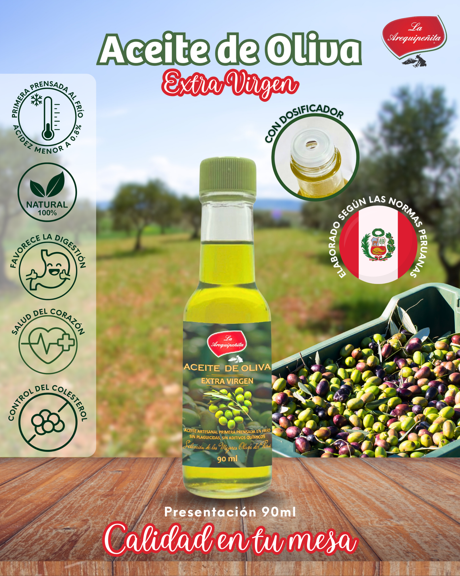 Aceite de Oliva Extra Virgen x 90 ml - Imagen 2